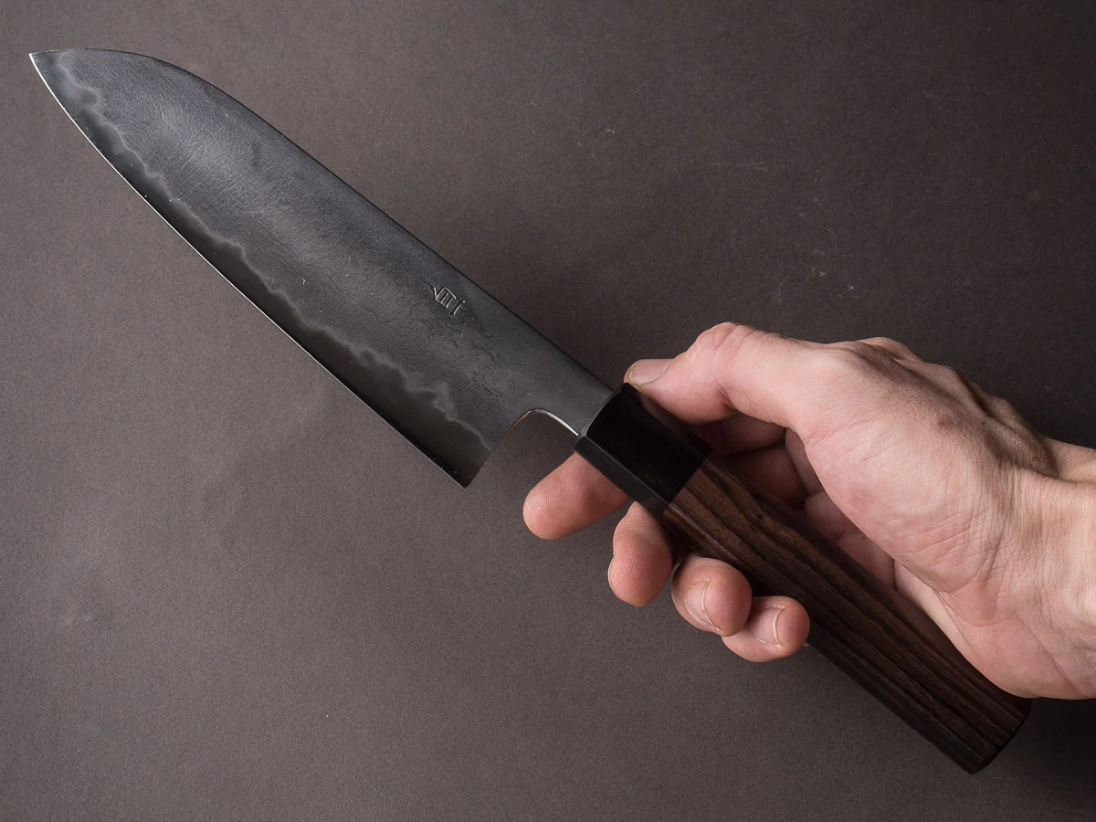 Takada no Hamono - White #1 - Suiboku - 180mm Santoku - Rosewood Handle - Image 7
