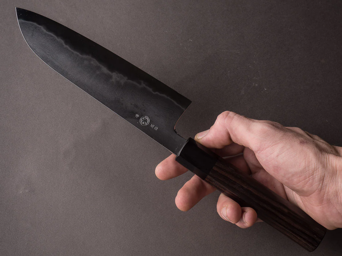 Takada no Hamono - White #1 - Suiboku - 180mm Santoku - Rosewood Handle - Image 8