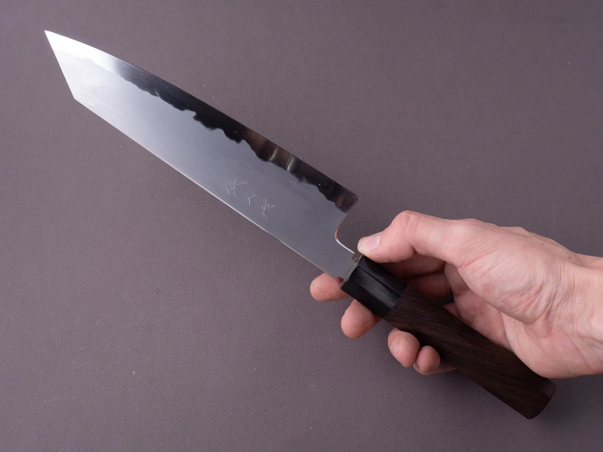Tetsujin -  Blue #2 - Kasumi - 210mm Kiritsuke Gyuto - Taihei Rosewood Wood Handle - Image 4