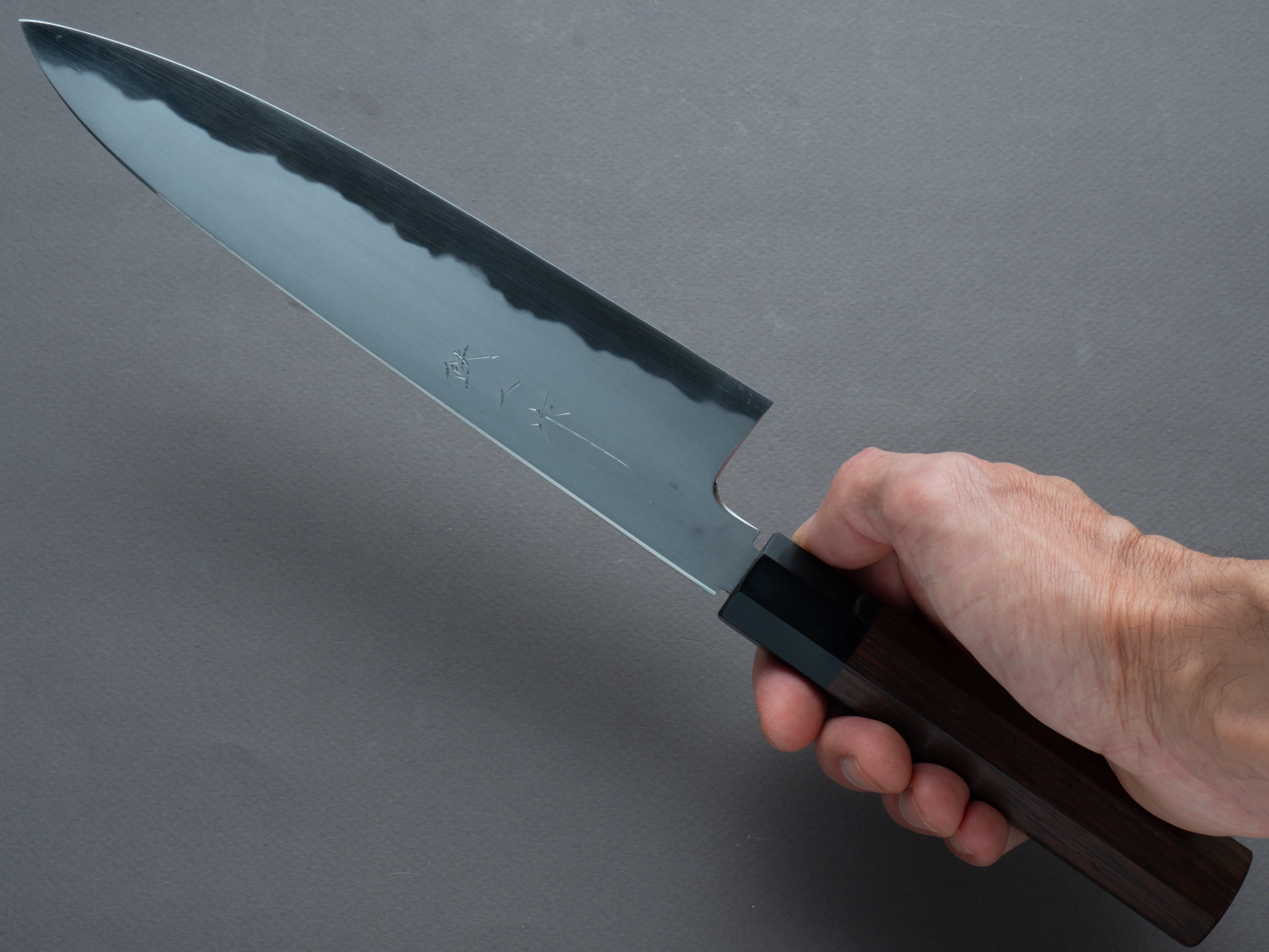 Tetsujin - Blue #2 - Kasumi - Gyuto 210mm - Taihei Rosewood Handle - Image 7