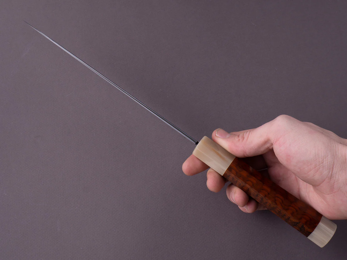 Tetsujin - Metal Flow - Blue #2 - 210mm Gyuto - Snakewood Handle w/ Double Blonde Horn - Image 9
