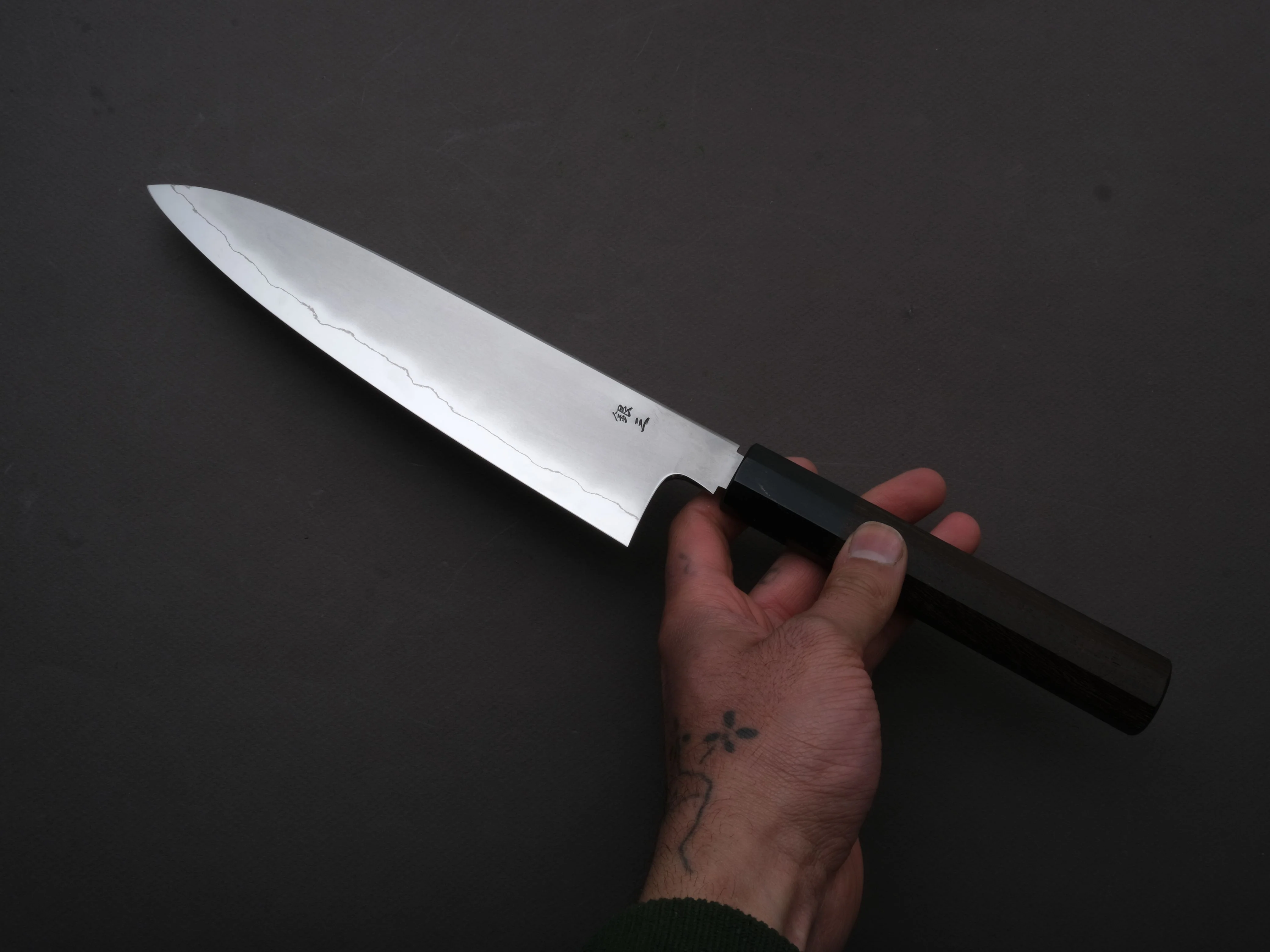 Tetsujin - Silver #3 - Kasumi - Gyuto - 210mm - Tagayasan Handle - Image 3