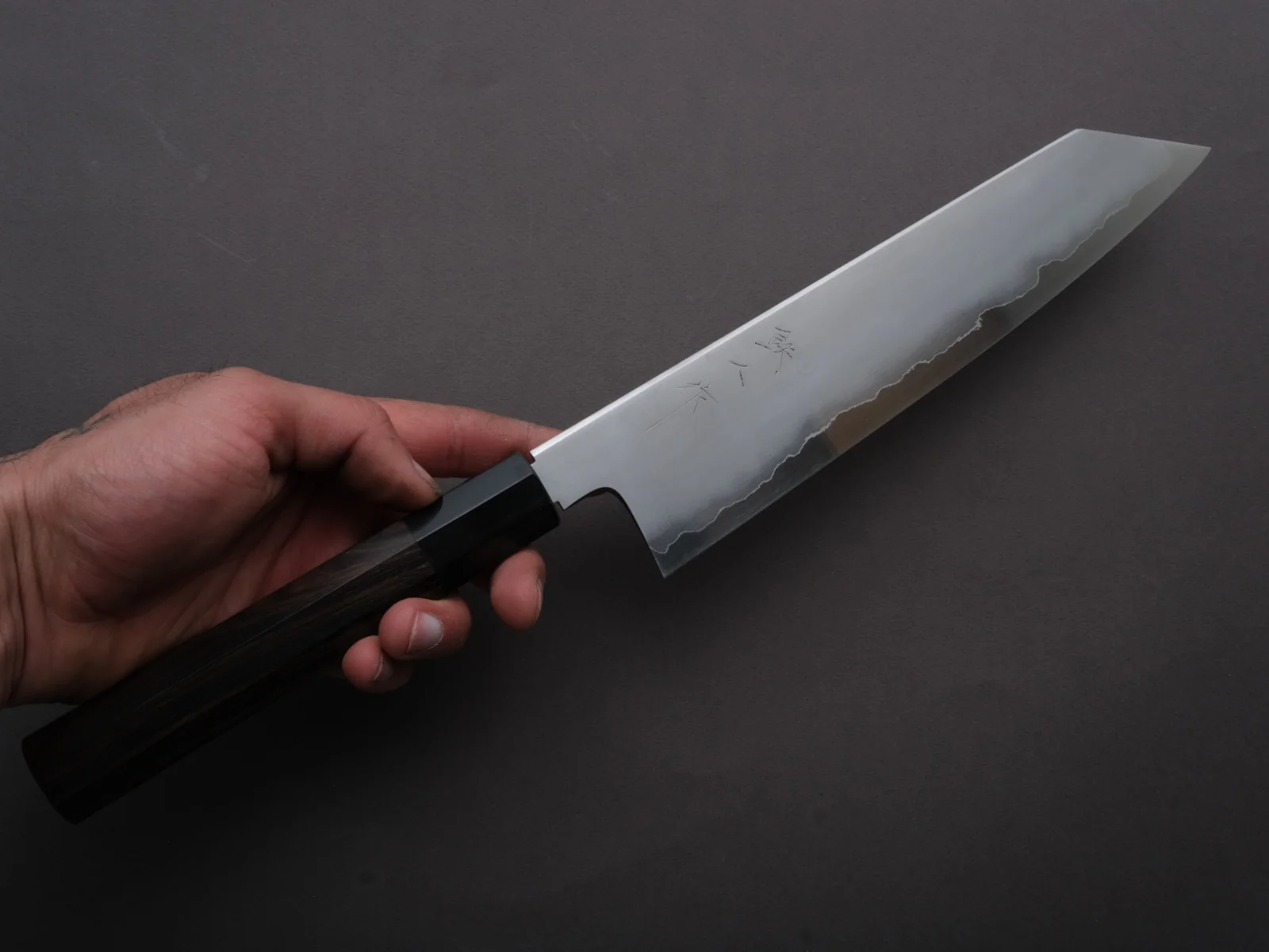 Tetsujin - Silver #3 - Kasumi - Kiritsuke Gyuto - 240mm - Taihei Makassar Ebony Handle - Image 3