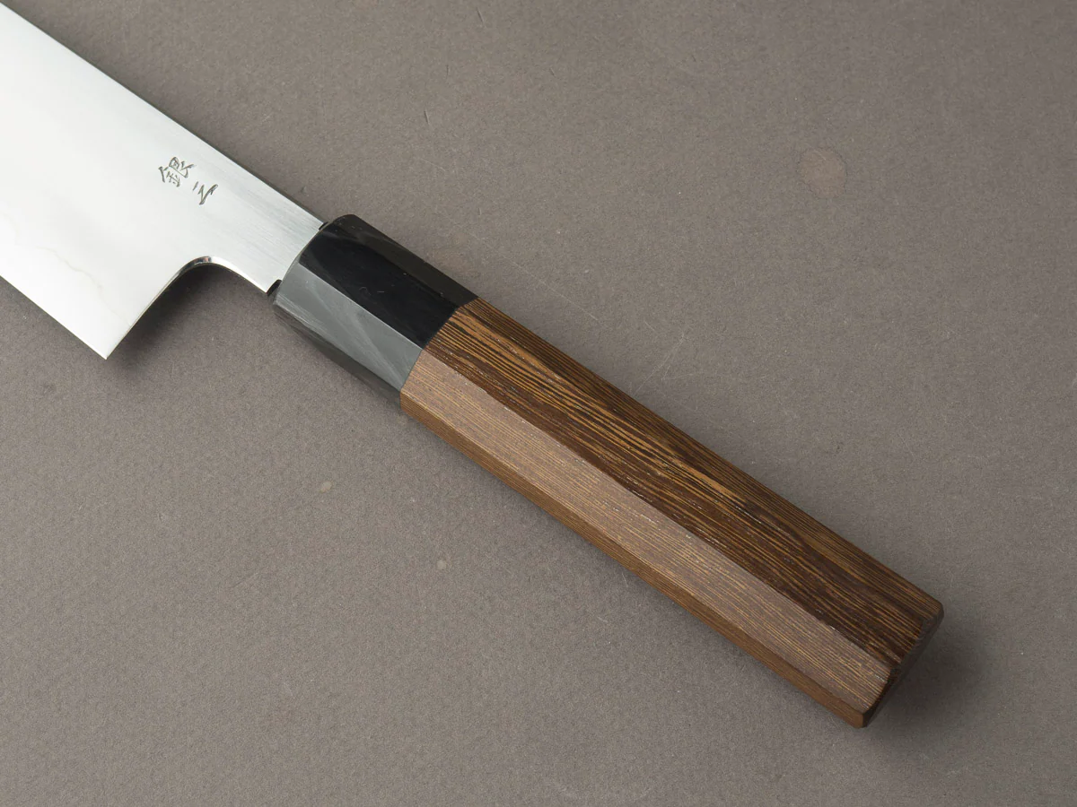 Tetsujin - Ukiba - Silver #3 - 210mm Kiritsuke Gyuto - Taihei Tagayasan Handle & Black Horn - Image 5