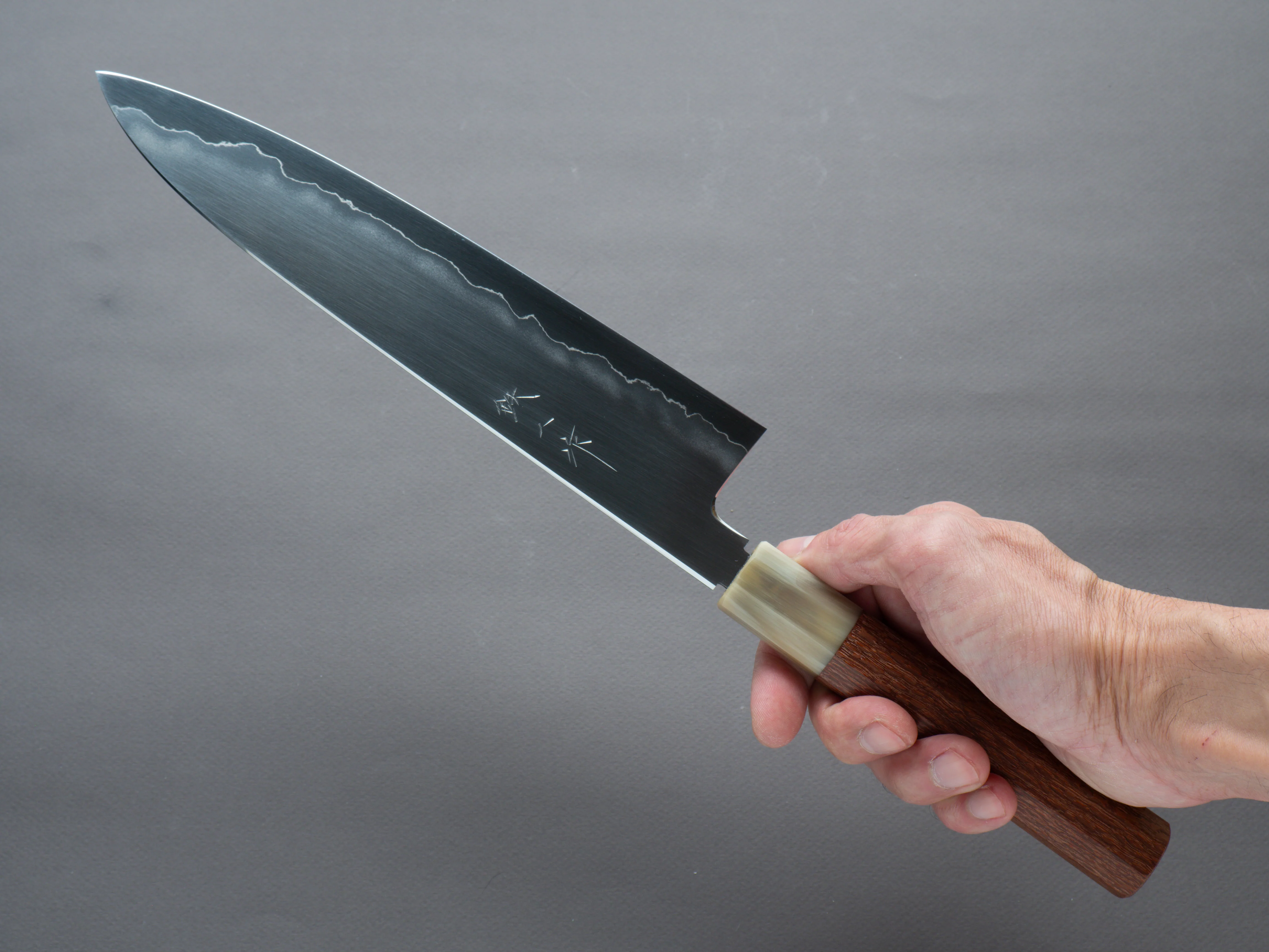 Tetsujin - Silver #3 - Ukiba - 240mm Gyuto - Lacewood Handle - Image 7