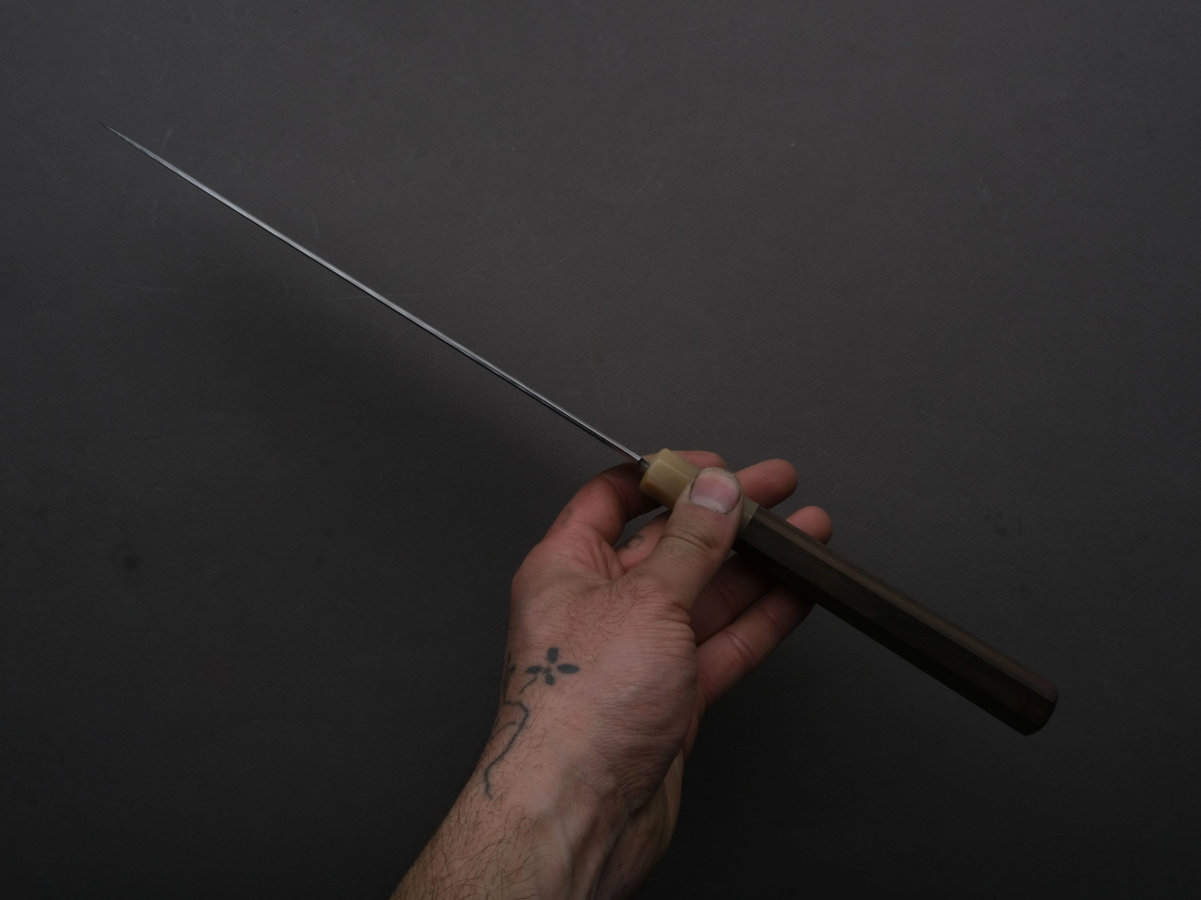 Tetsujin - Ukiba - Silver #3 - Gyuto -  240mm - Taihei Makassar Ebony Handle - Image 5