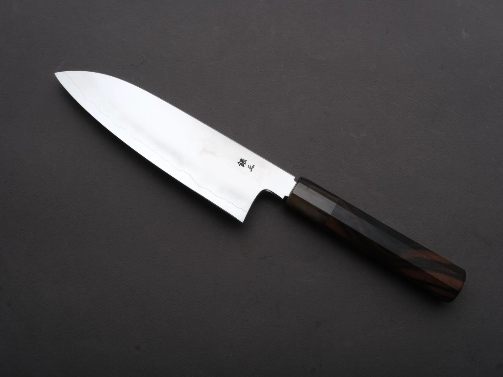 Tetsujin - Ukiba - Silver #3 - Santoku - 180mm - Taihei Makassar Ebony Handle - Image 2