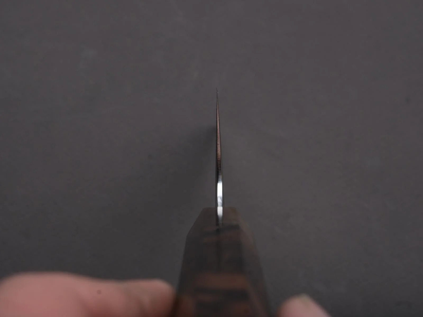 Tetsujin - Ukiba - Silver #3 - Santoku - 180mm - Taihei Makassar Ebony Handle - Image 8