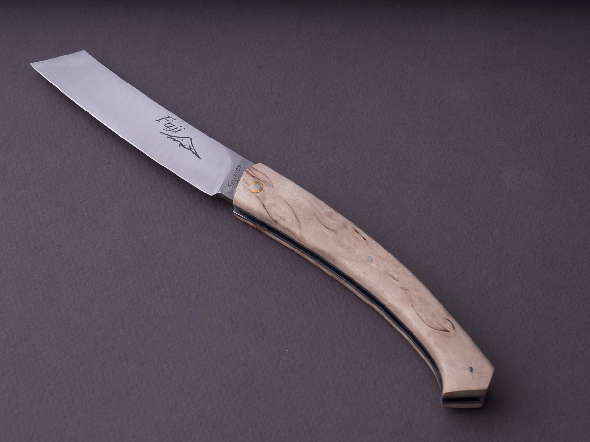 Teymen - Fuji - 100mm Folding Knife - Birchwood Handle - Image 3