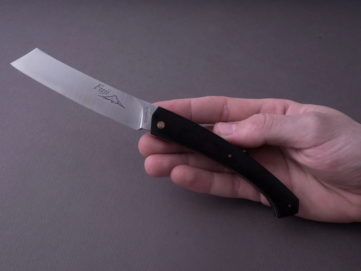 Teymen - Fuji - 100mm Folding Knife - Ebony Handle - Image 4