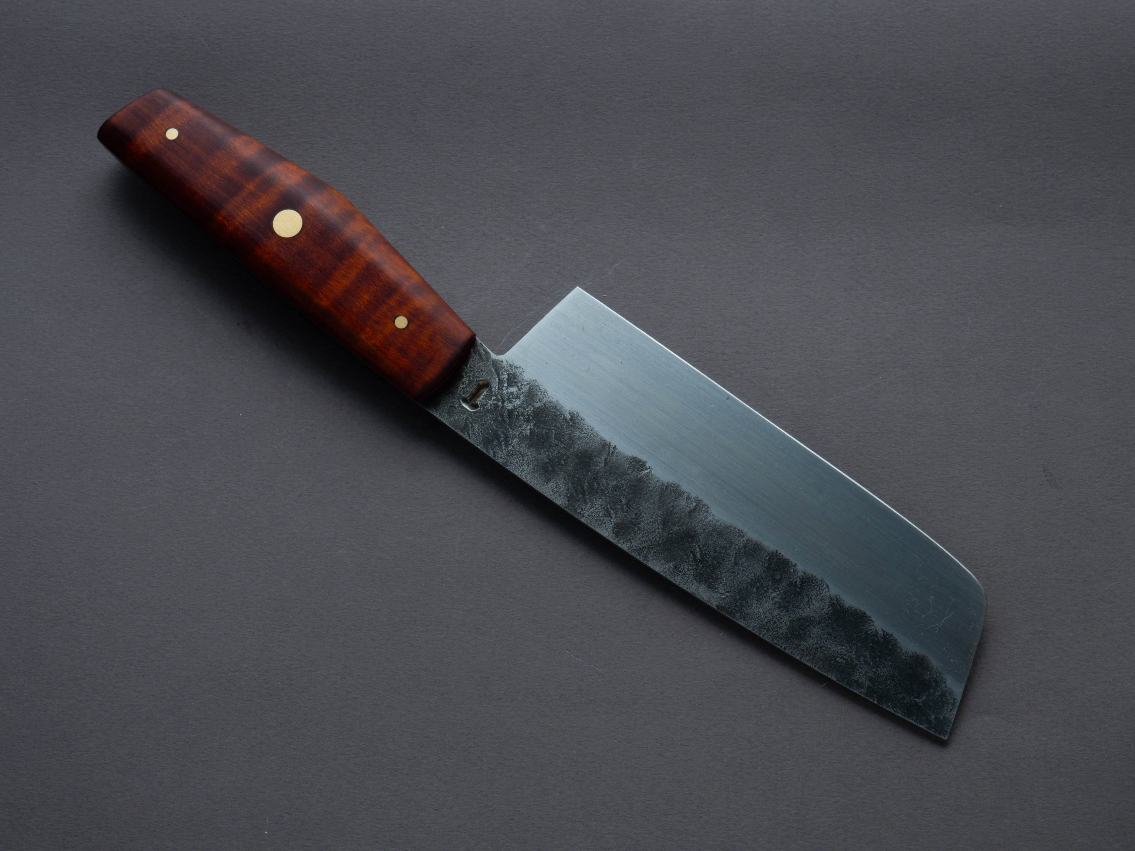 Theo Darvin - Hybrid - 1084 Carbon - 5.5" Nakiri - Curly Maple Western Handle - Image 2