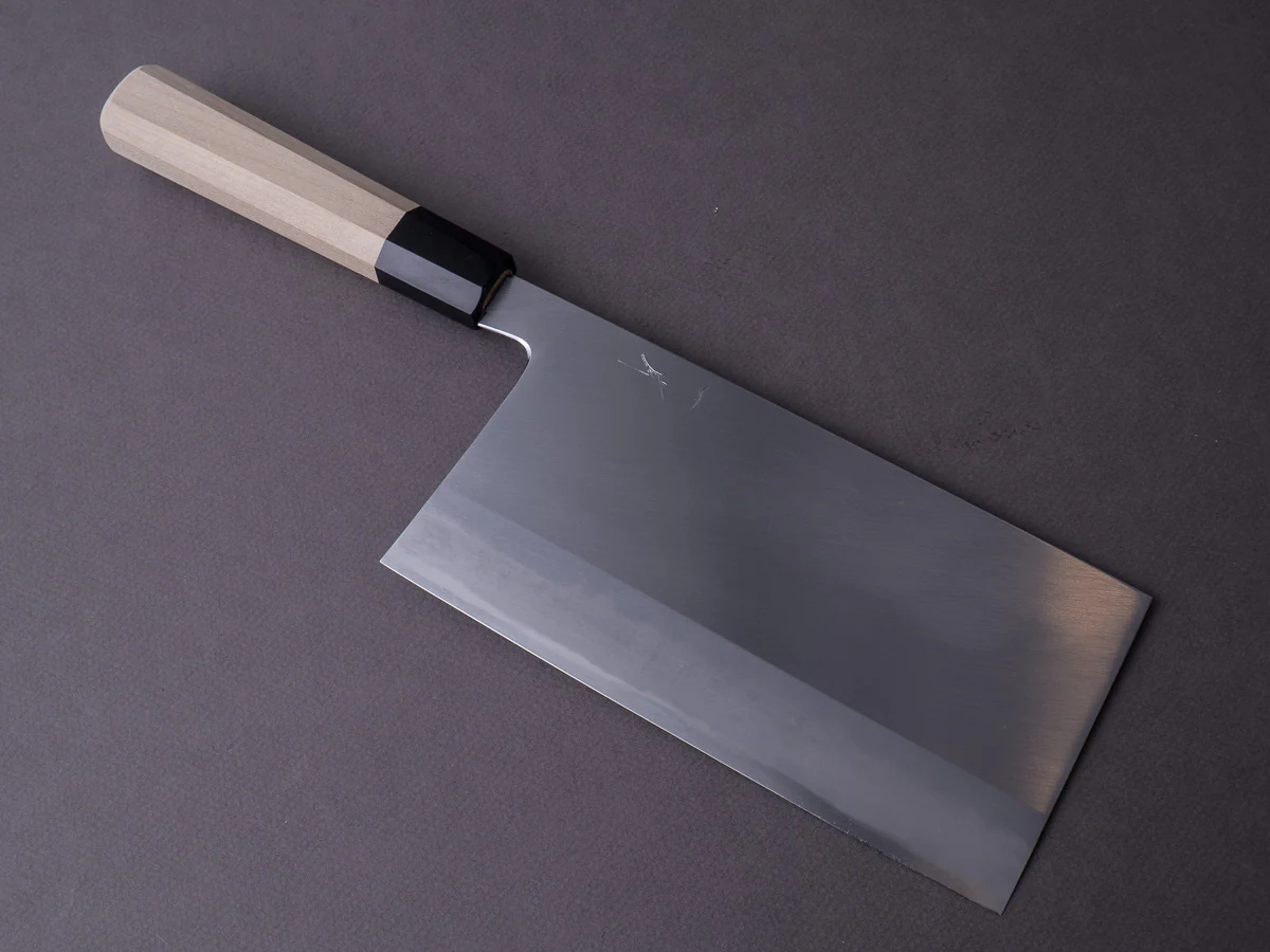 Hitohira - Togashi - White #1 - Stainless Clad - 180mm Chinese Cleaver - Ho Wood Handle