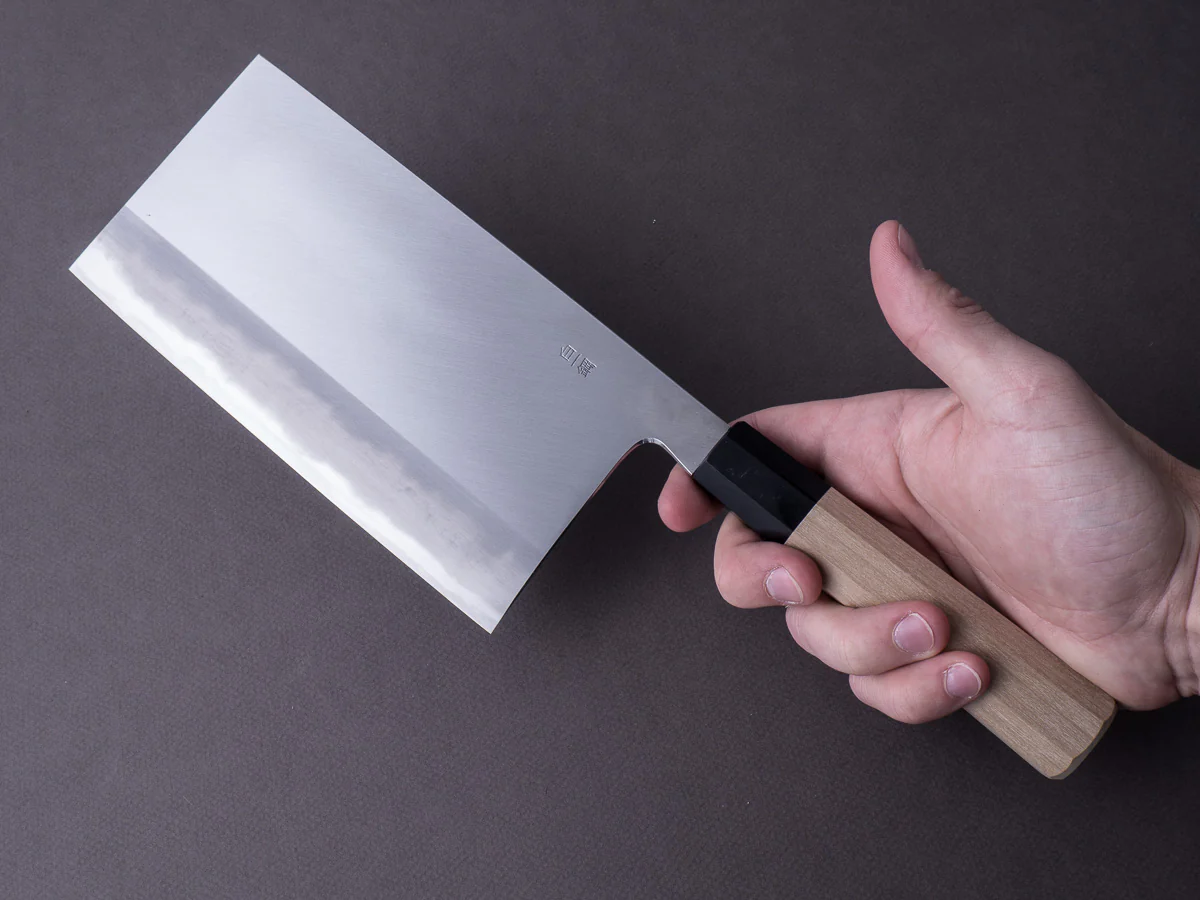 Hitohira - Togashi - White #1 - Stainless Clad - 180mm Chinese Cleaver - Ho Wood Handle - Image 6