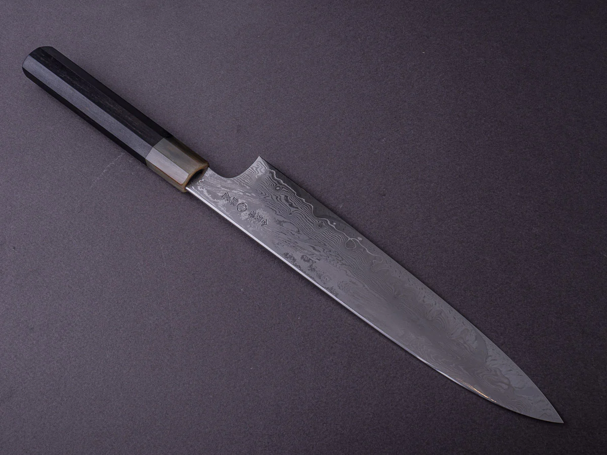 Tsubaya - Tamame Forged VG10 Damascus - 240mm Gyuto - Ebony Handle - Image 3