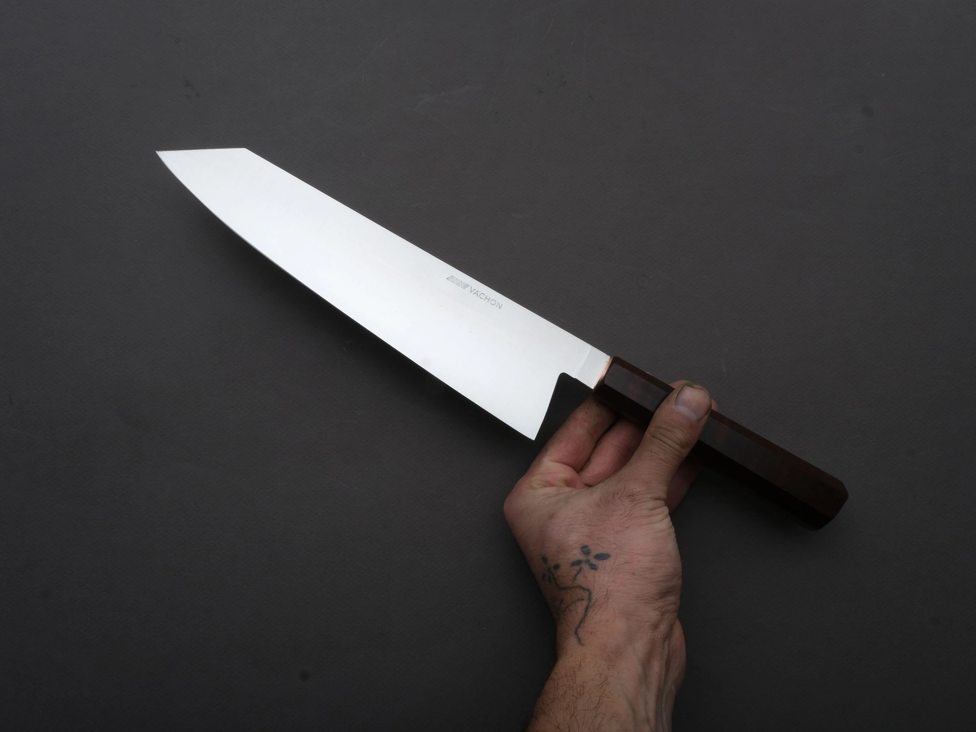 Vachon Knives - AEB-L Stainless - Gyuto - 220mm - Roasted Curly Maple/Copper - Image 3