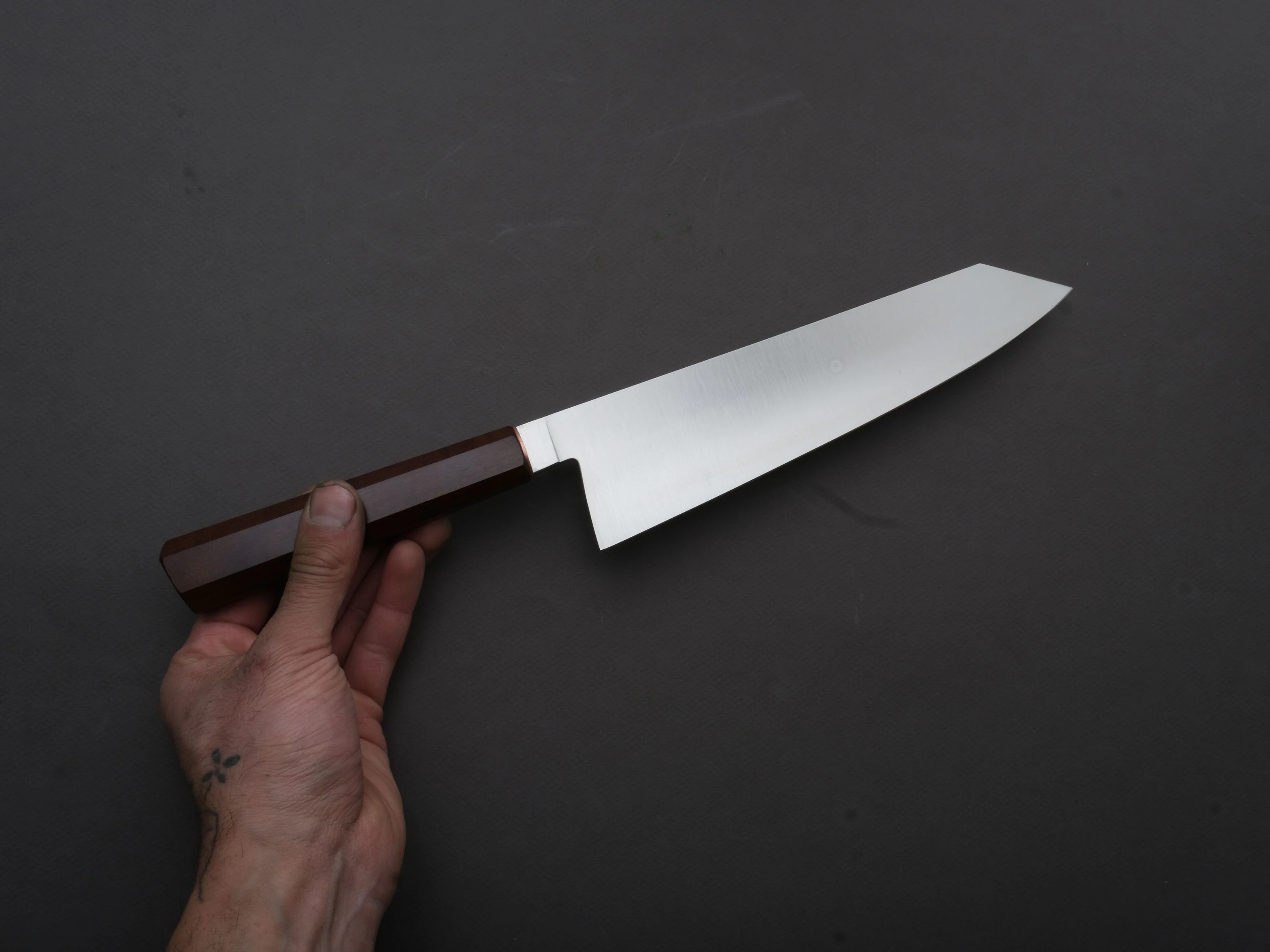 Vachon Knives - AEB-L Stainless - Gyuto - 220mm - Roasted Curly Maple/Copper - Image 4