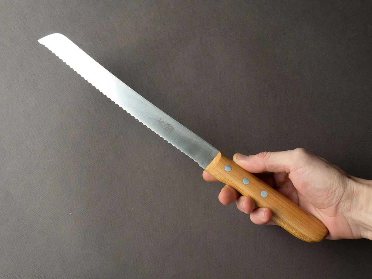 Windmühlenmesser - Bread Saw - Stainless - 250mm - Copper & Beechwood Handle - Image 6