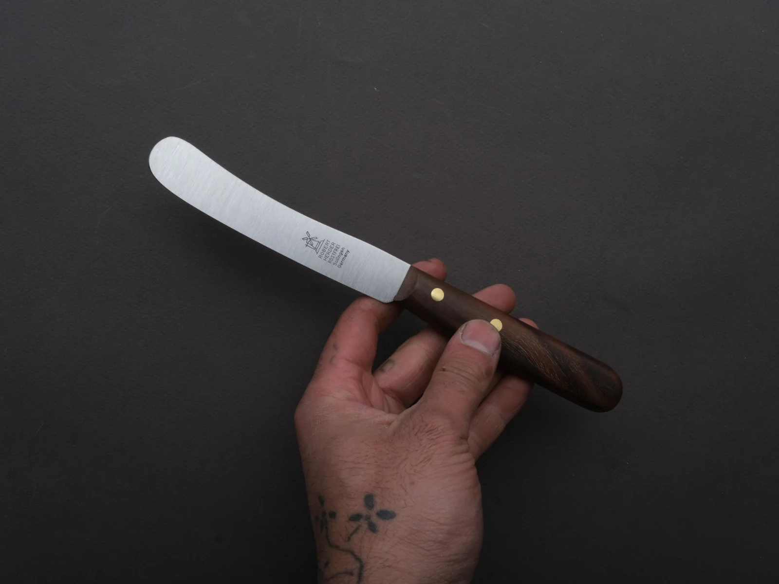 Windmühlenmesser - Buckel (Table/Utility Knife) - Stainless - 115mm - Walnut Handle - Image 3