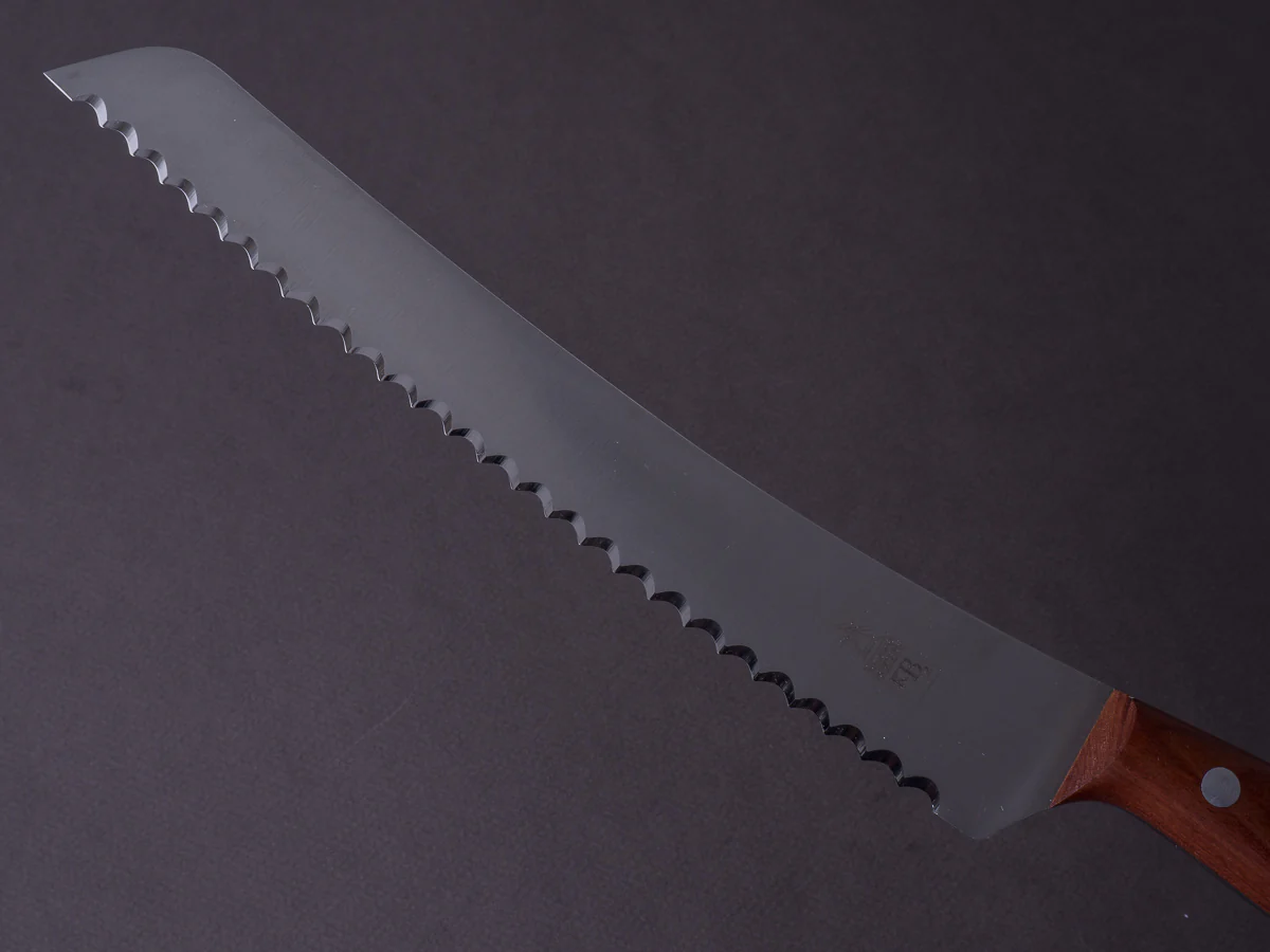 Windmühlenmesser - KB2 - Dual Sided Serrations - Stainless - 215mm Bread Knife - Plumwood Handle - Image 4