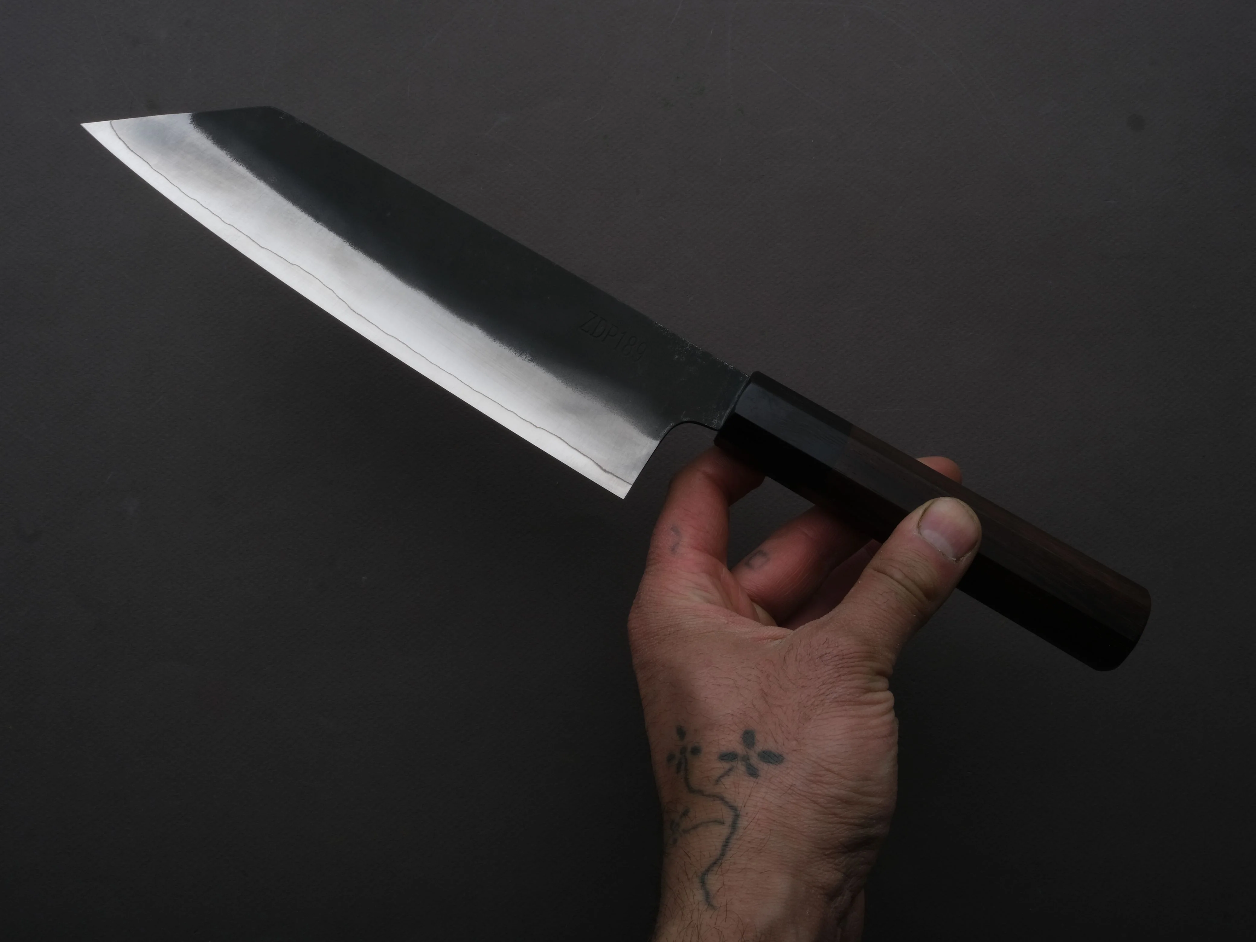 Yoshida Hamono - ZDP189 - Kurouchi - Bunka - 180mm - Rosewood Handle - Image 3