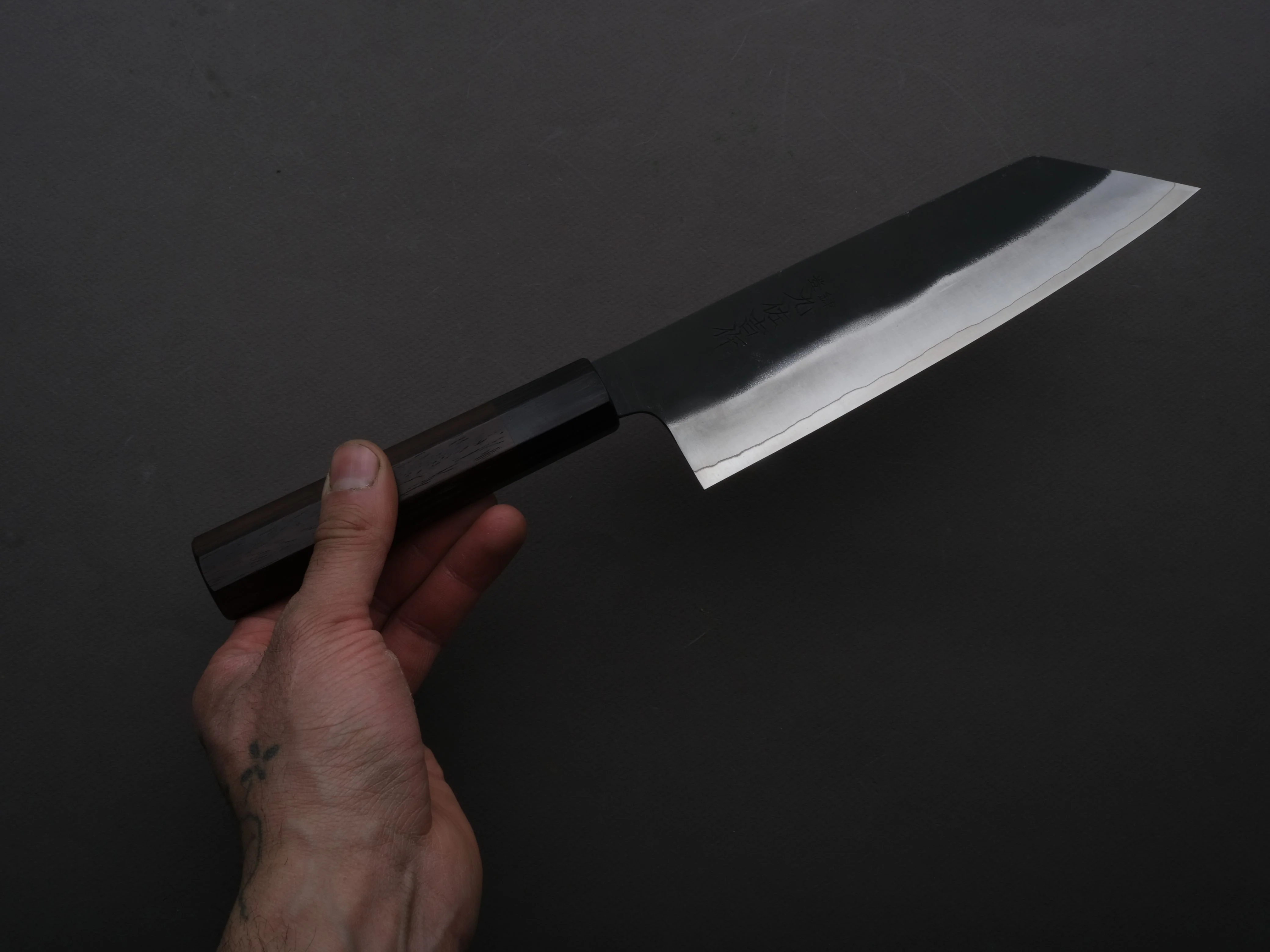 Yoshida Hamono - ZDP189 - Kurouchi - Bunka - 180mm - Rosewood Handle - Image 4