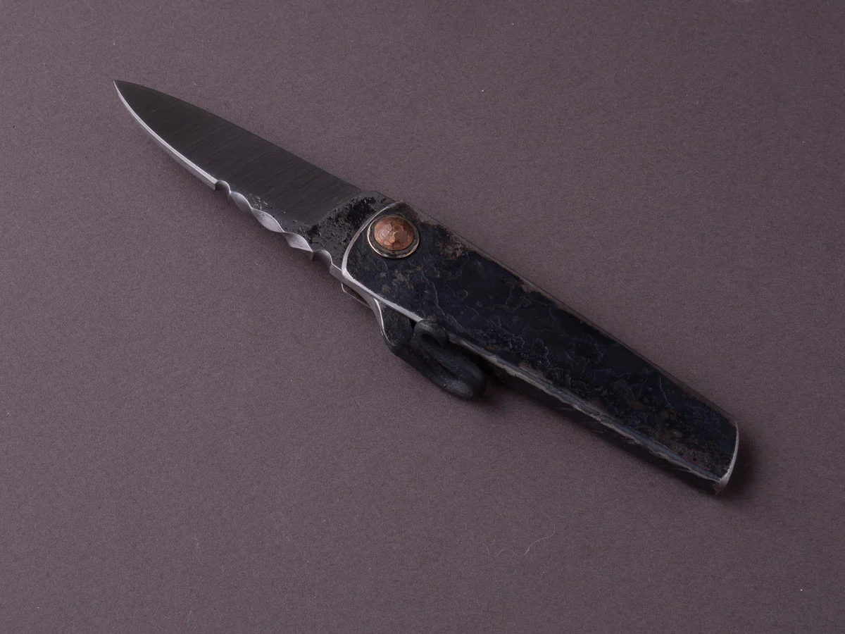 Zay Knives - Folding Knife - Higonokami - 1084 Carbon - 60mm - Stainless Handle - No. 2 - Image 2