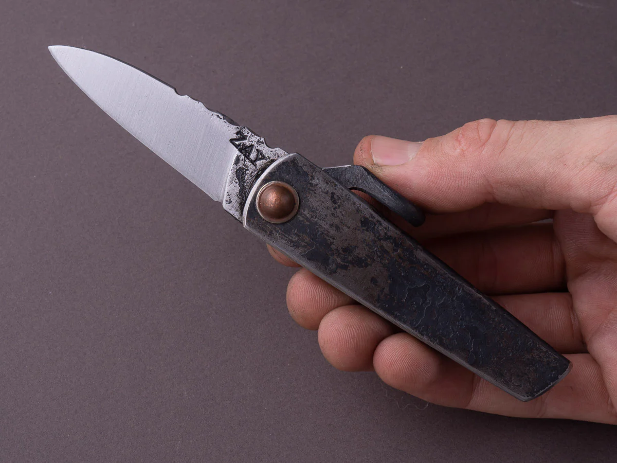 Zay Knives - Folding Knife - Higonokami - 1084 Carbon - 60mm - Stainless Handle - No. 2 - Image 5