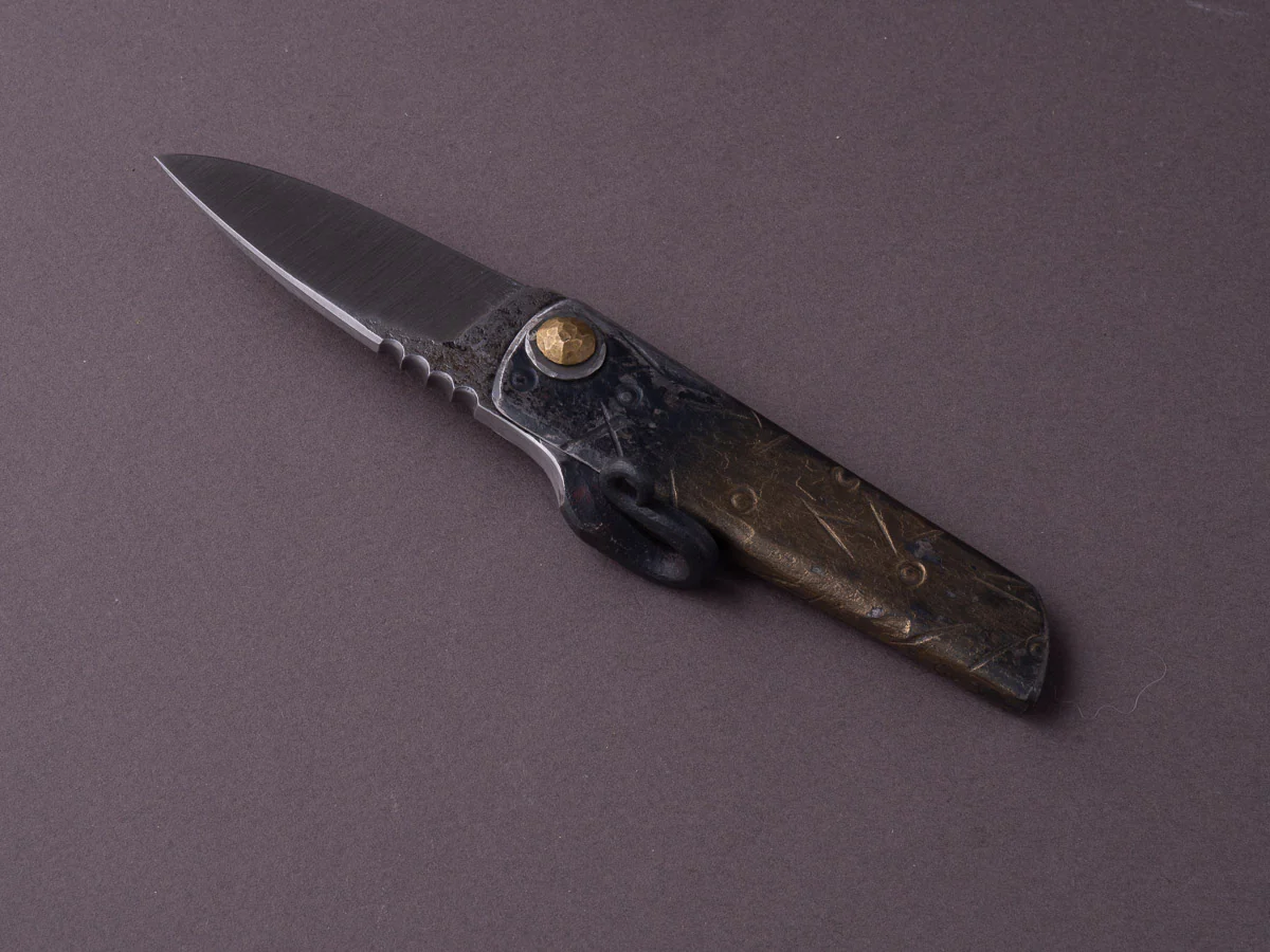Zay Knives - Folding Knife - Higonokami - 1084 Carbon - 55mm - Stainless Handle - No. 3 - Image 2
