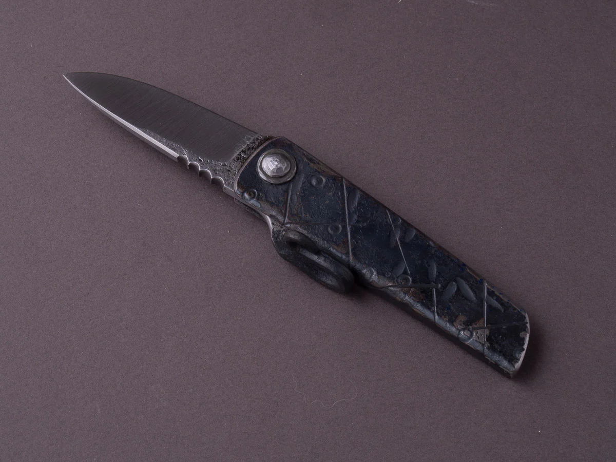 Zay Knives - Folding Knife - Higonokami - 1084 Carbon - 60mm - Stainless Handle - No. 1 - Image 2