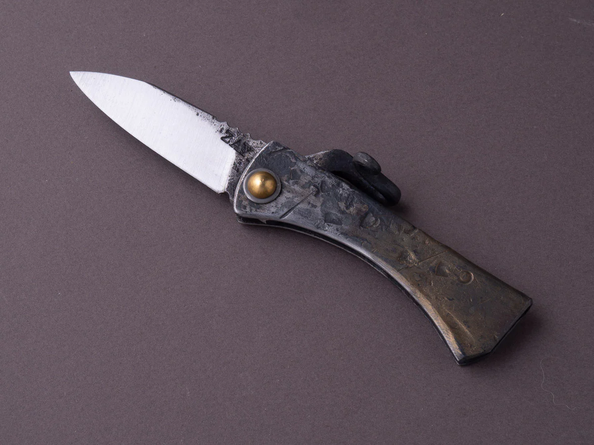 Zay Knives - Folding Knife - Higonokami - 1084 Carbon - 60mm - Stainless Handle - No. 4