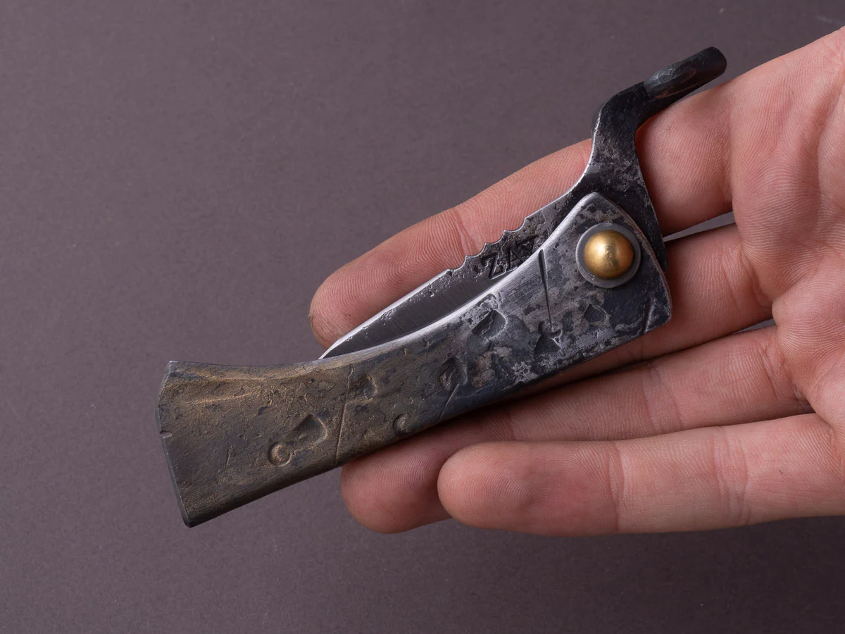 Zay Knives - Folding Knife - Higonokami - 1084 Carbon - 60mm - Stainless Handle - No. 4 - Image 4