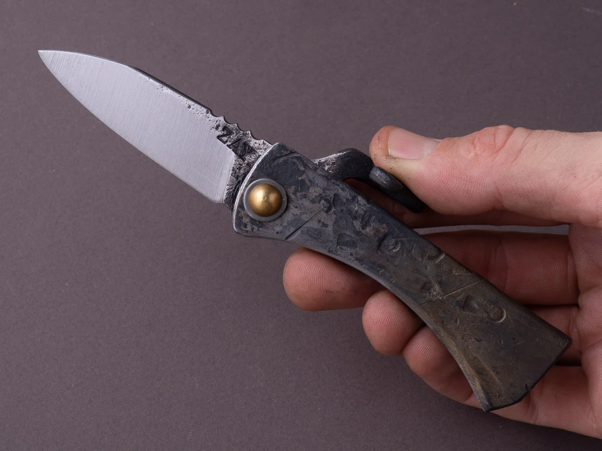 Zay Knives - Folding Knife - Higonokami - 1084 Carbon - 60mm - Stainless Handle - No. 4 - Image 5