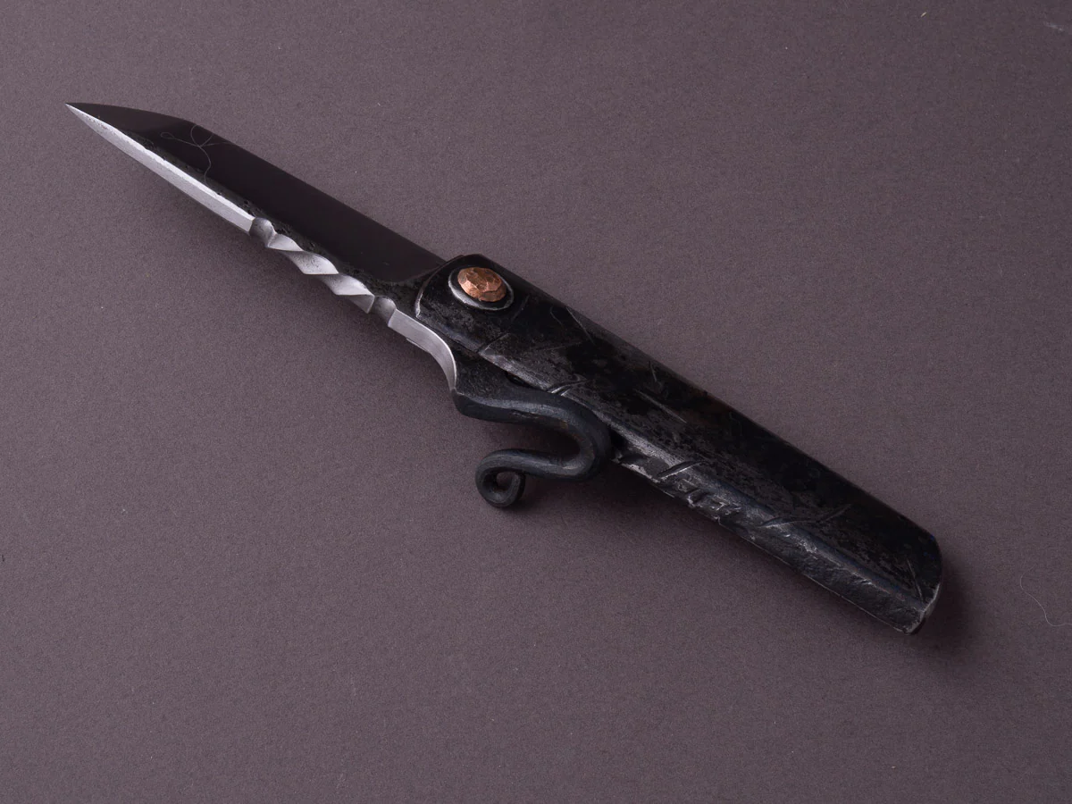 Zay Knives - Folding Knife - Higonokami - 1084 Carbon - 70mm - Stainless Handle - No. 5 - Image 2