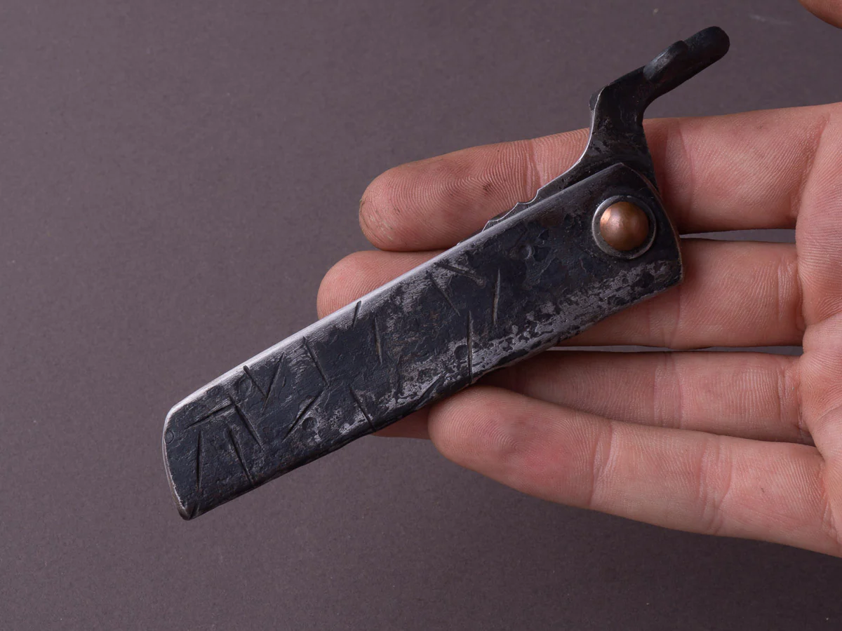 Zay Knives - Folding Knife - Higonokami - 1084 Carbon - 70mm - Stainless Handle - No. 5 - Image 4