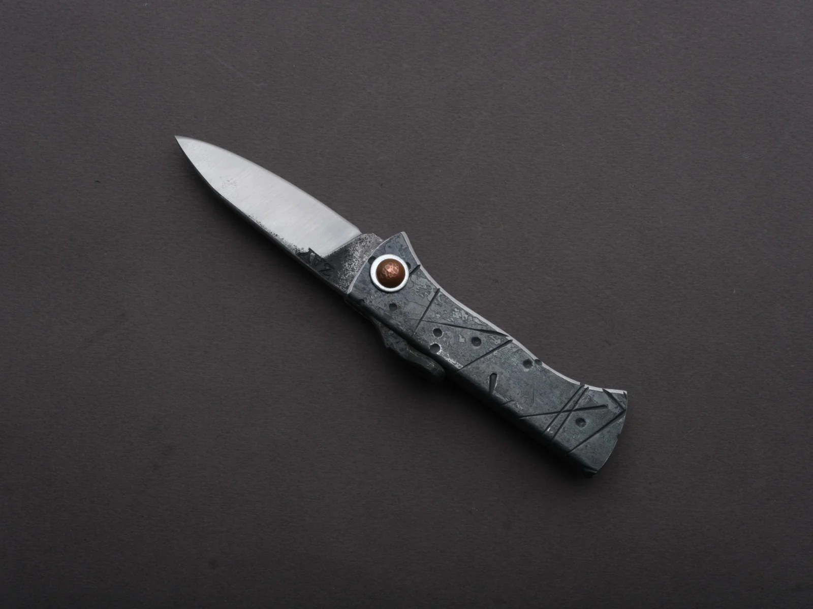 Zay Knives - Folding Knife - Higonokami - 1080 Carbon - 60mm - Stainless Handle - No. 6